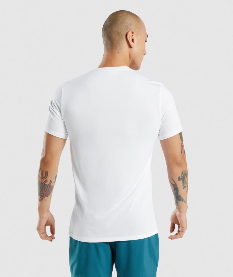 Men's Gymshark Arrival T-Shirts White | CA N8A601